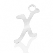 Bedel initial letter X RVS zilver