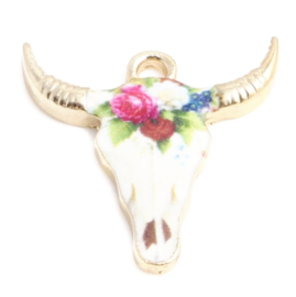 Bedel buffalo / buffelkop bloem roze wit blauw rood goud
