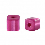 Polaris kralen roze anemoon 6 mm cube lucido