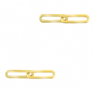 Bedel dubbele schakel goud RVS connector