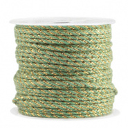 Macramé draad groen willow wit 2 mm twisted
