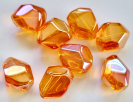 Glaskraal goud oranje topaz 18x12 mm 4 stuks