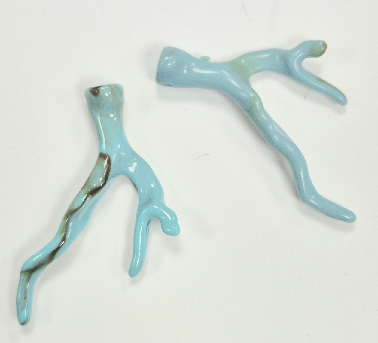 Acryl hanger koraal blauw turquoise marble