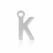 Bedel initial letter K RVS zilver