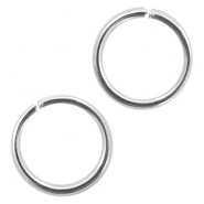 Open ring zilver 6 mm 100 stuks RVS