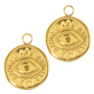 Bedel evil eye goud RVS