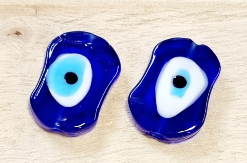 Evil eye kralen blauw donker 25x18 mm