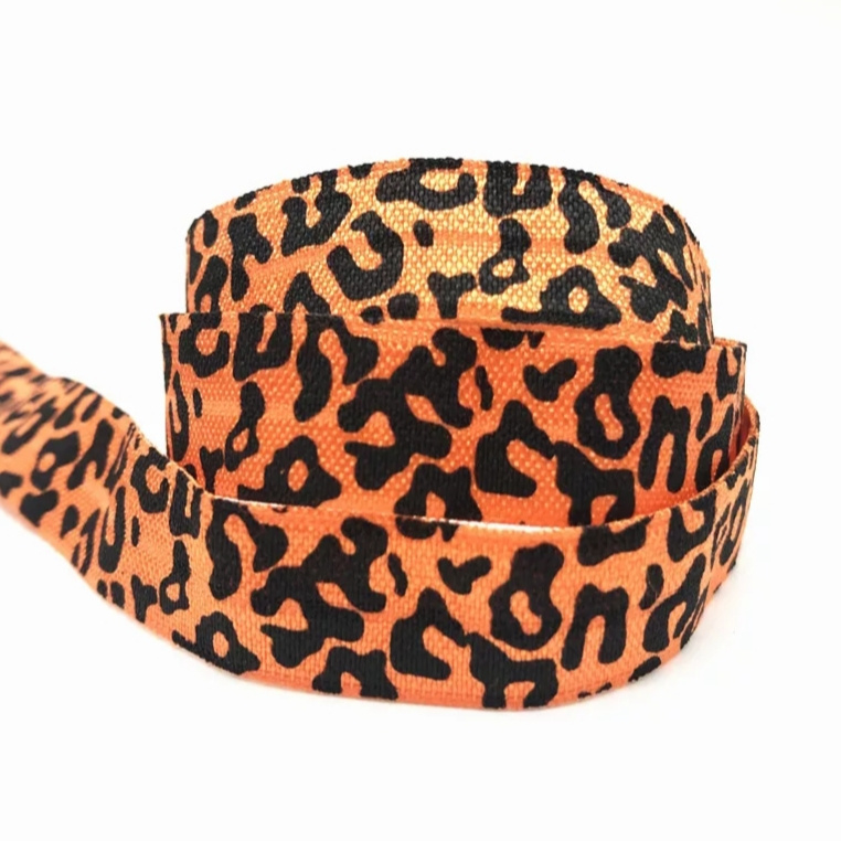 Elastisch lint leopard oranje