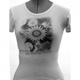 Dames t-shirt, 210 gram, smal rond kraagje