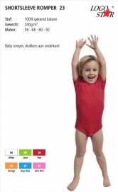 Logostar babyromper met mouw