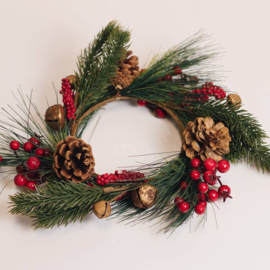 Candle Ring Pine Berry & Bells 12 cm