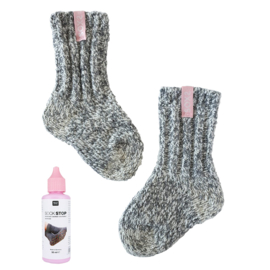 SOXS® Baby Pink label Fairytale Grey + vloeibare Latex Anti-slip 19-29 met 100% anti-prikgarantie