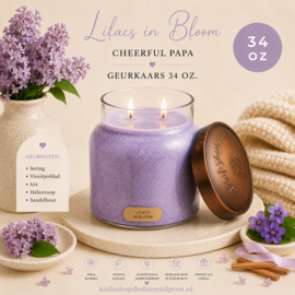 Lilacs in Bloom geurkaars Cheerful Candle Papa Collectie 155 branduren