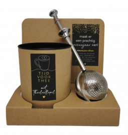 Maak er een prachtig nieuwjaar van ! Cadeauset Feestdagen Theeleutlepel  en 50 gram
