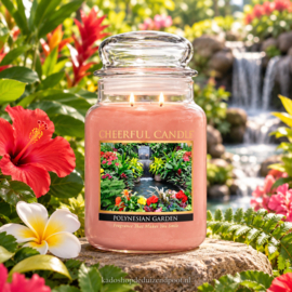 Polynesian Garden Geurkaars Cheerful 2 wick 680 gram – 2 lonten
