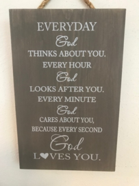 Tekstbord Steigerhout Every day God