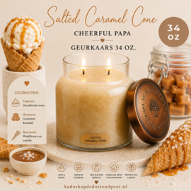 Salted Caramel Cone geurkaars Cheerful Candle Papa Collectie 155 branduren