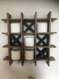 Toiletrolhouder boter kaas eieren 58x58cm natural