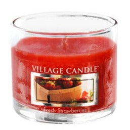 Fresh Strawberries Village Candle  Mini Glass Votive