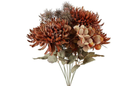 Real Touch Kunstbloem Boeket Chrysanthemum Viola mauve 48 cm
