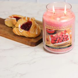 Raspberry Danish  Geurkaars Cheerful 2 wick 680 gr