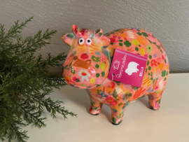 Pomme Pidou Spaarpot Koe Bella – Roze Multicolor & uniek vrolijk!
