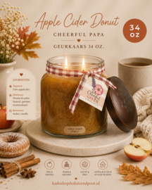 Apple Cider Donut geurkaars Cheerful Candle Papa Collectie 155 branduren