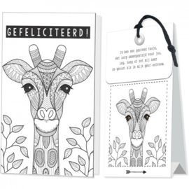 Gefeliciteerd! Geurtasje - Wenskaart Incl envelop 12,5 x 8 cm