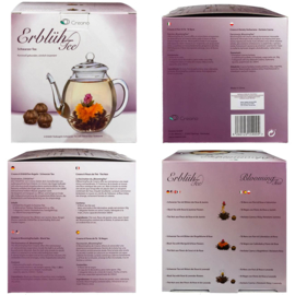 Theebloemen Creano set met glazen theepot zwarte thee