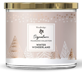  Winter Wonderland Woodbridge Signature geurkaars in glas 3 lonten