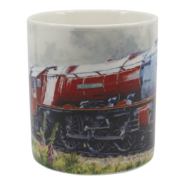 Classic stoomtrein mok rood locomotief Duchess Of Hamilton
