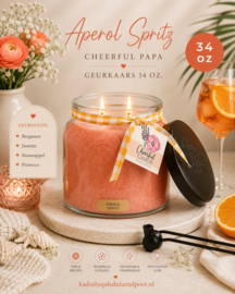 Aperol Spritz geurkaars Cheerful Candle Papa Collectie 155 branduren