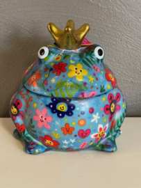 Pomme Pidou snoep pot / koekjes pot kikker Freddy Medium Blauw