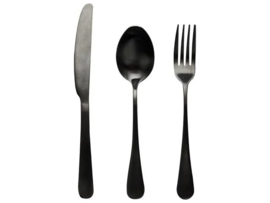 Bestekset zwart 3-delig – mat zwart Gusta bestek modern en stijlvol