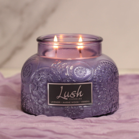 Cheerful Candle Large Geurkaars Lavender Marine Wood Verbena 20 Oz Lush Violet