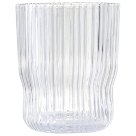 Gusta glas transparant 250 ml – geribbeld drinkglas stapelbaa