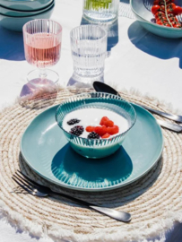 Gusta schaaltjes blauw set van 2 – kunststof schaaltjes Ø14 cm voor buiten