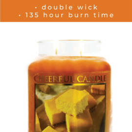 Pumpkin Cornbread  Geurkaars Cheerful 2 wick 680 gram – 2 lonten