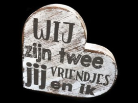 Teksthart antique white  wij zijn 2 vriendjes