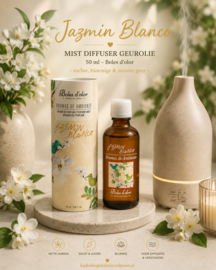 Jazmin Blanco (Witte Jasmijn) Mist Diffuser geurolie 50 ml Boles d’olor – frisse bloemige geur