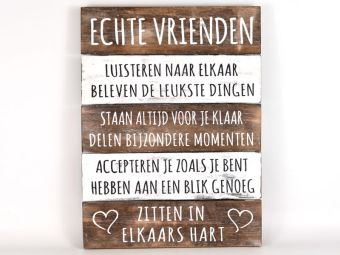 🌿 Tekstbord “Echte vrienden”