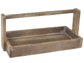 Dienblad naturel hout met draaibaar hengsel 38x23 cm