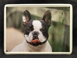 Franse Bulldog  Vintage Muurbordje