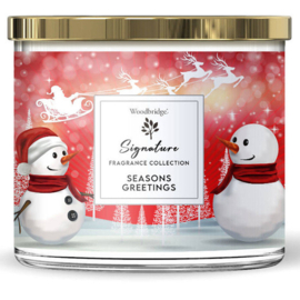 Seasons Greetings Woodbridge Signature geurkaars in glas 3 lonten