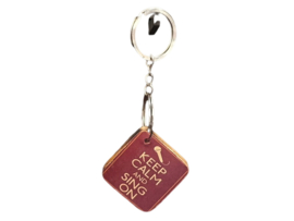 Sleutelhanger met tekst: Keep calm and sing on