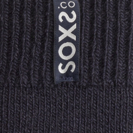 SOXS® Twilight Blue label  extra warm (-20C) Unisex wollen sokken  kuithoog mt 42-46