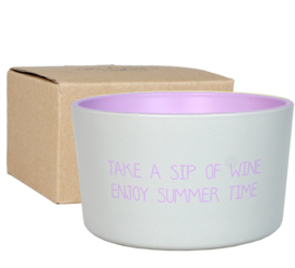 My Flame buitenkaars ‘Take a sip of wine. Enjoy summer time.’ – Bella Citronella (citrus & vanille)