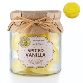 Spiced Vanilla One Nature Waxmelts roosjes in glazen pot