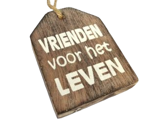 Houten hanger 'Vrienden voor het leven' – klein gebaar, groots gevoel