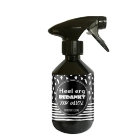 Roomspray met tekst : Heel erg bedankt voor alles ! 300 ml